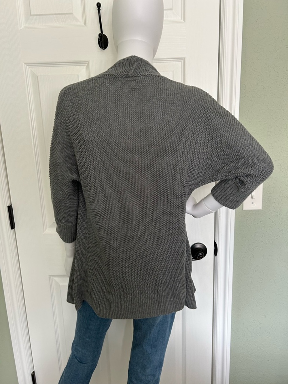 Loft Cozy Open-Front Gray Women's Cardigan Sweater - Picture 2 of 5